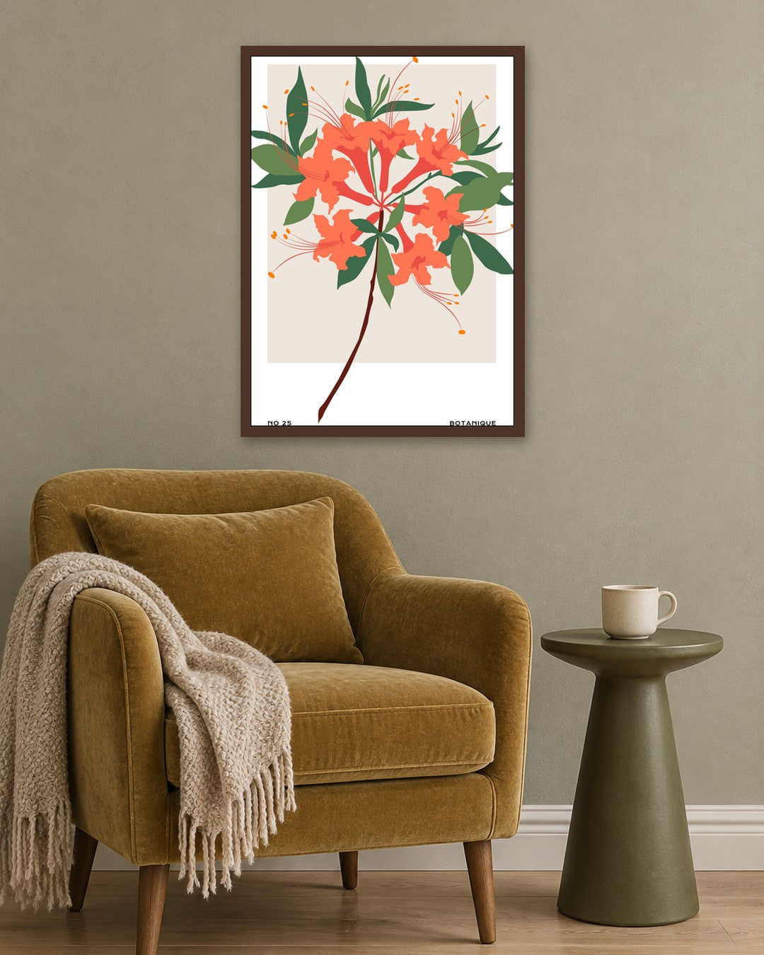 SENT Studio - Botanical Poster No. 52 - dark oak frame in a room
