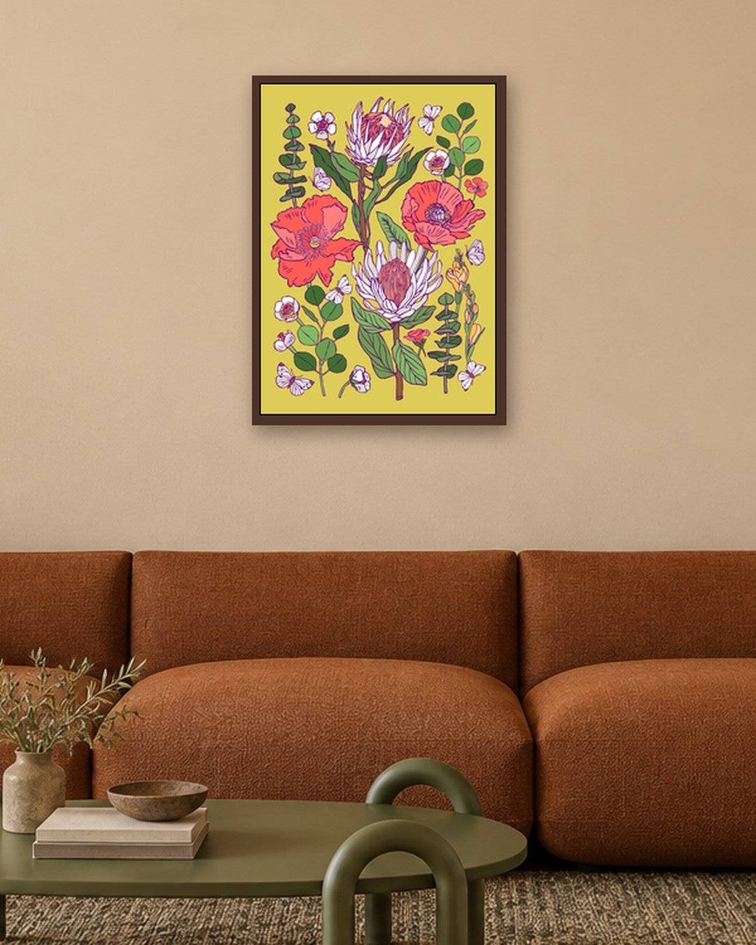 SENT Studio - Flower Poster No. 3 - dark oak frame in a room