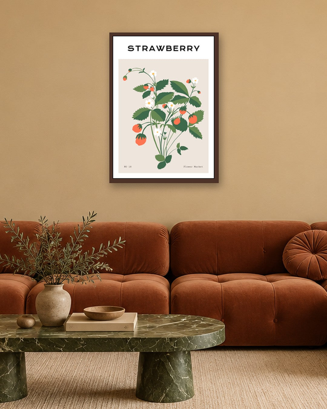 SENT Studio - Botanical Poster No. 9 - dark oak frame in a room