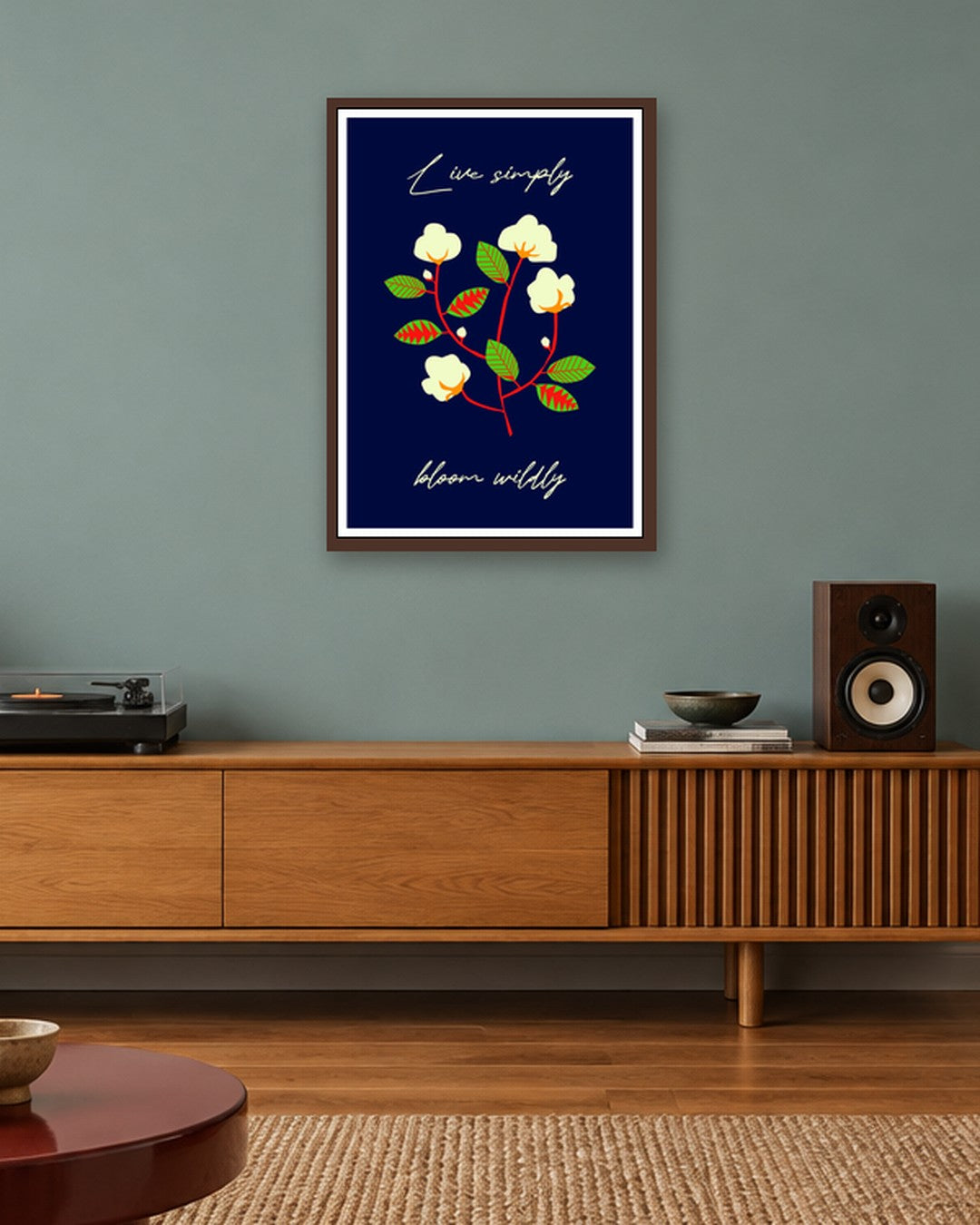 SENT Studio - Artistic Poster No. 49 - dark oak frame in a room