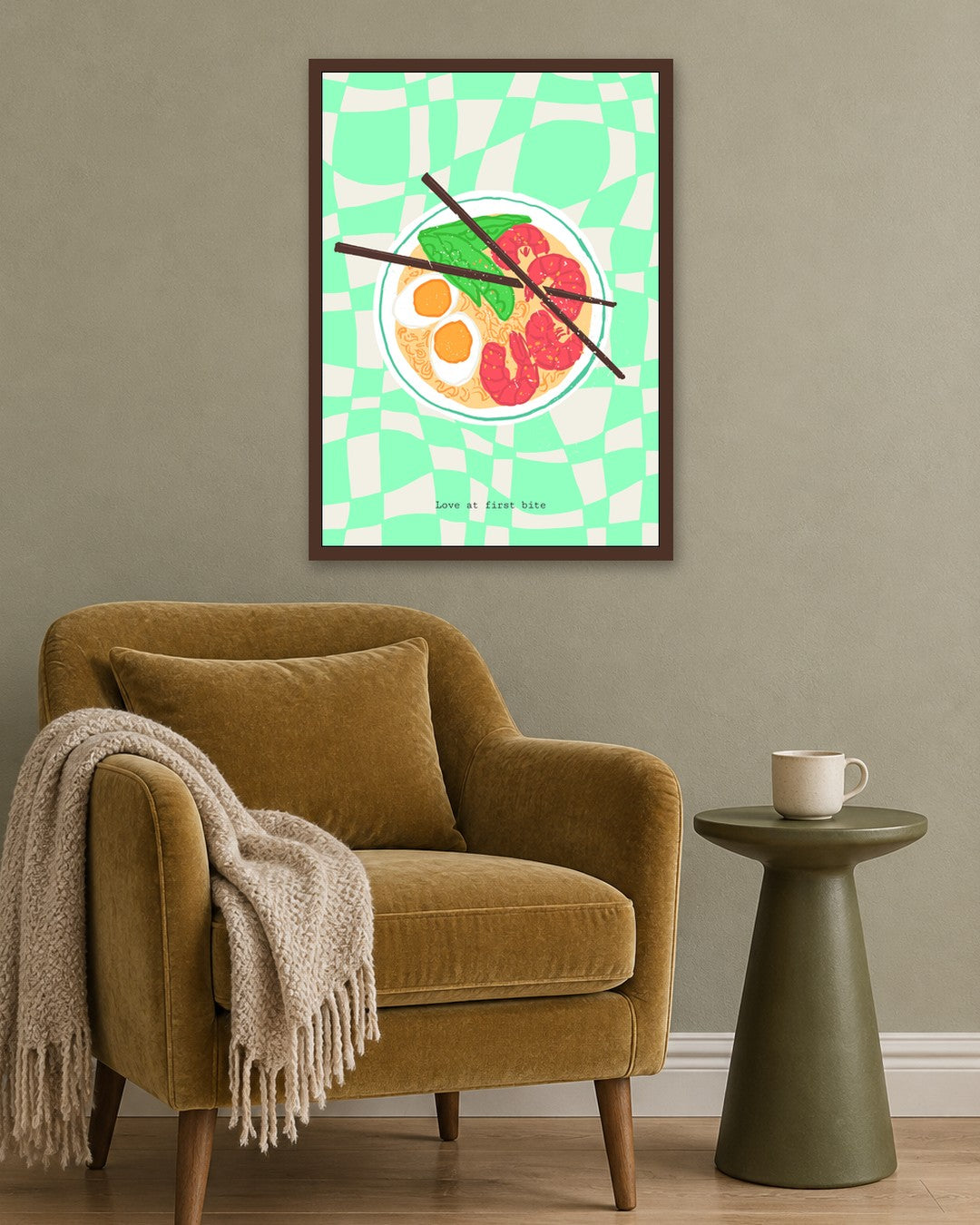 SENT Studio - Cravings Poster No. 23 - dark oak frame in a room
