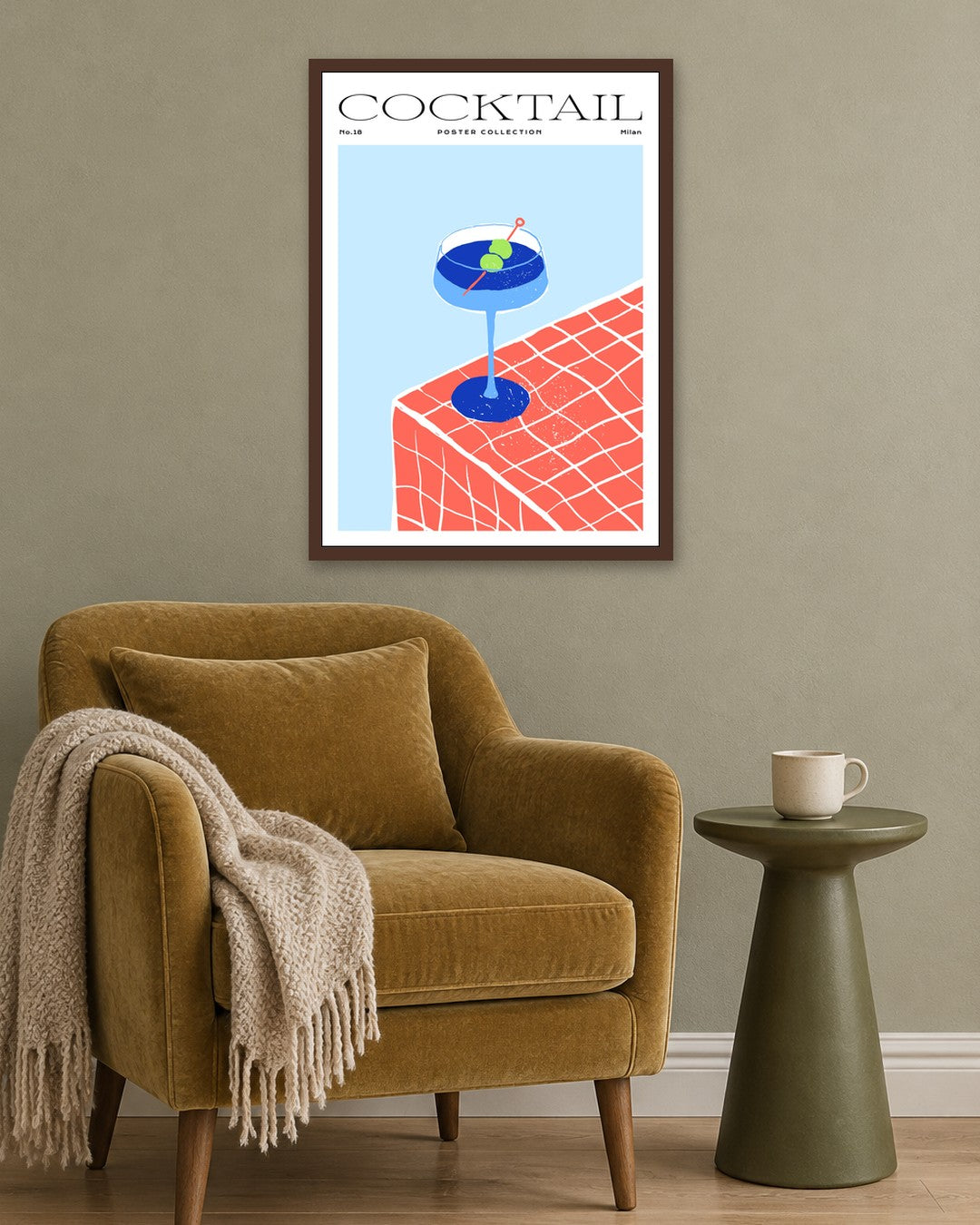 SENT Studio - Cravings Poster No. 18 - dark oak frame in a room