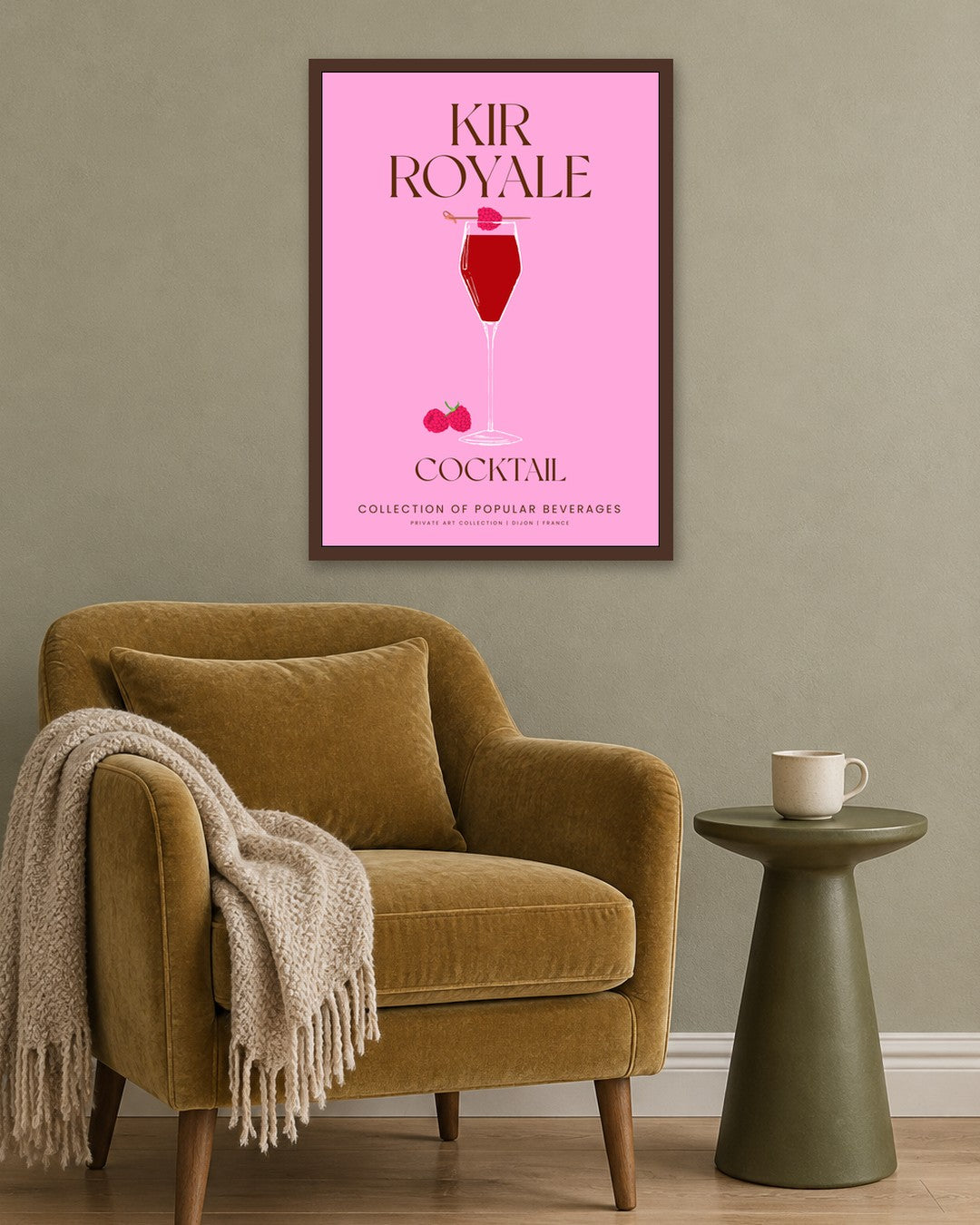 SENT Studio - Cocktail Poster No. 30 - dark oak frame in a room