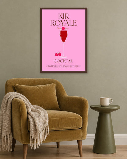 SENT Studio - Cocktail Poster No. 30 - dark oak frame in a room