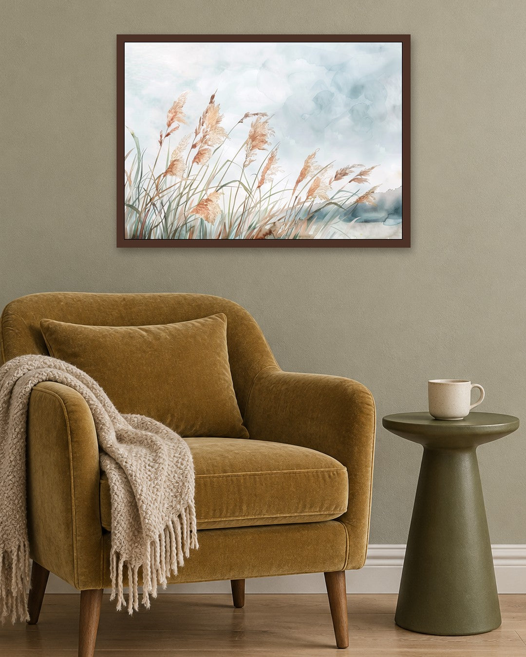 SENT Studio - Wildgrass Field No. 9 - dark oak frame in a room