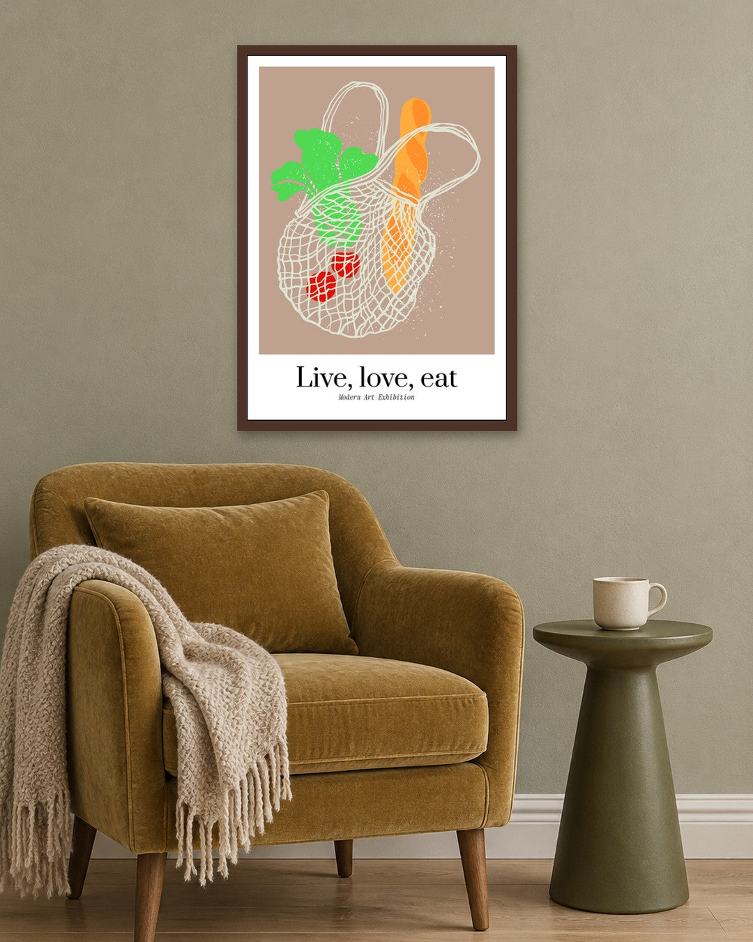 SENT Studio - Cravings Poster No. 8 - dark oak frame in a room