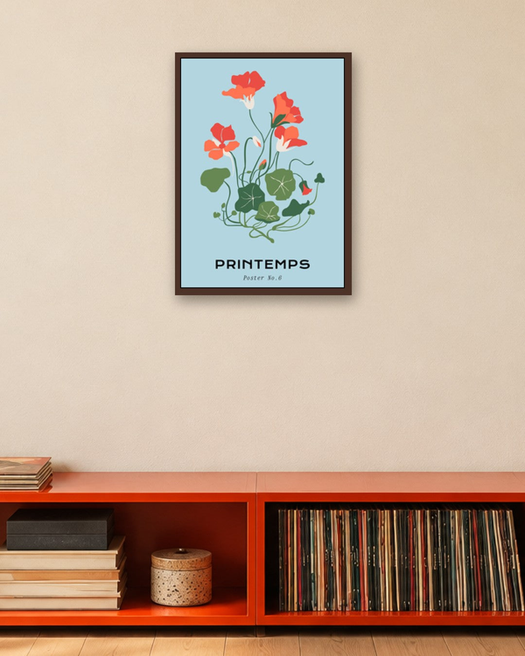 SENT Studio - Botanical Poster No. 27 - dark oak frame in a room
