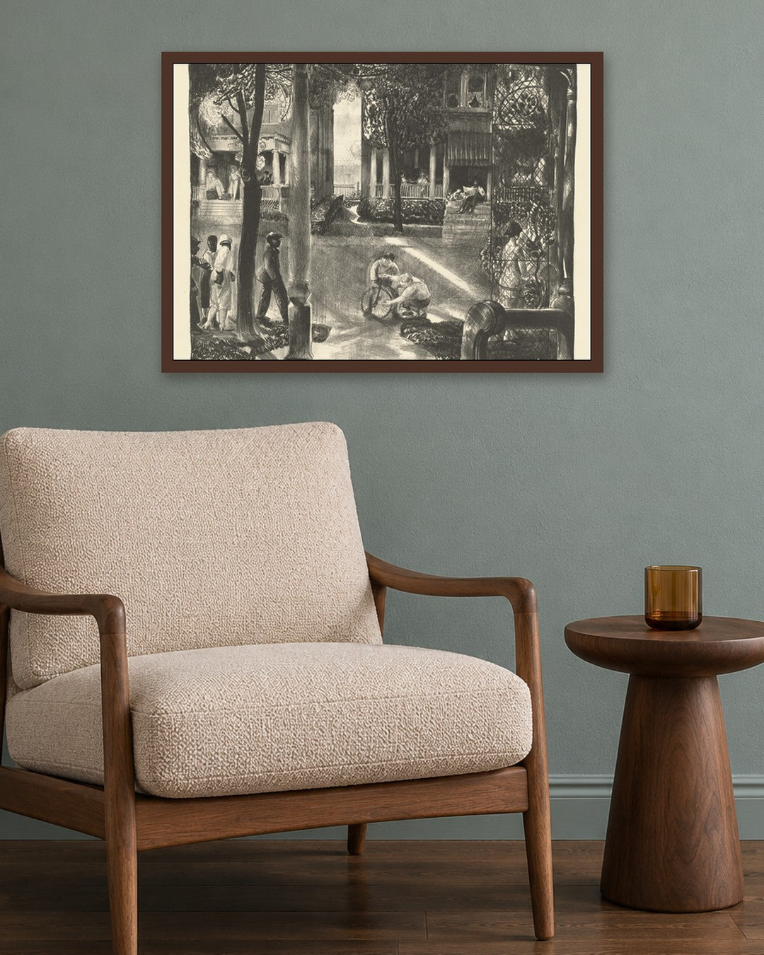 Sixteen East Gay Street - dark oak frame in a room