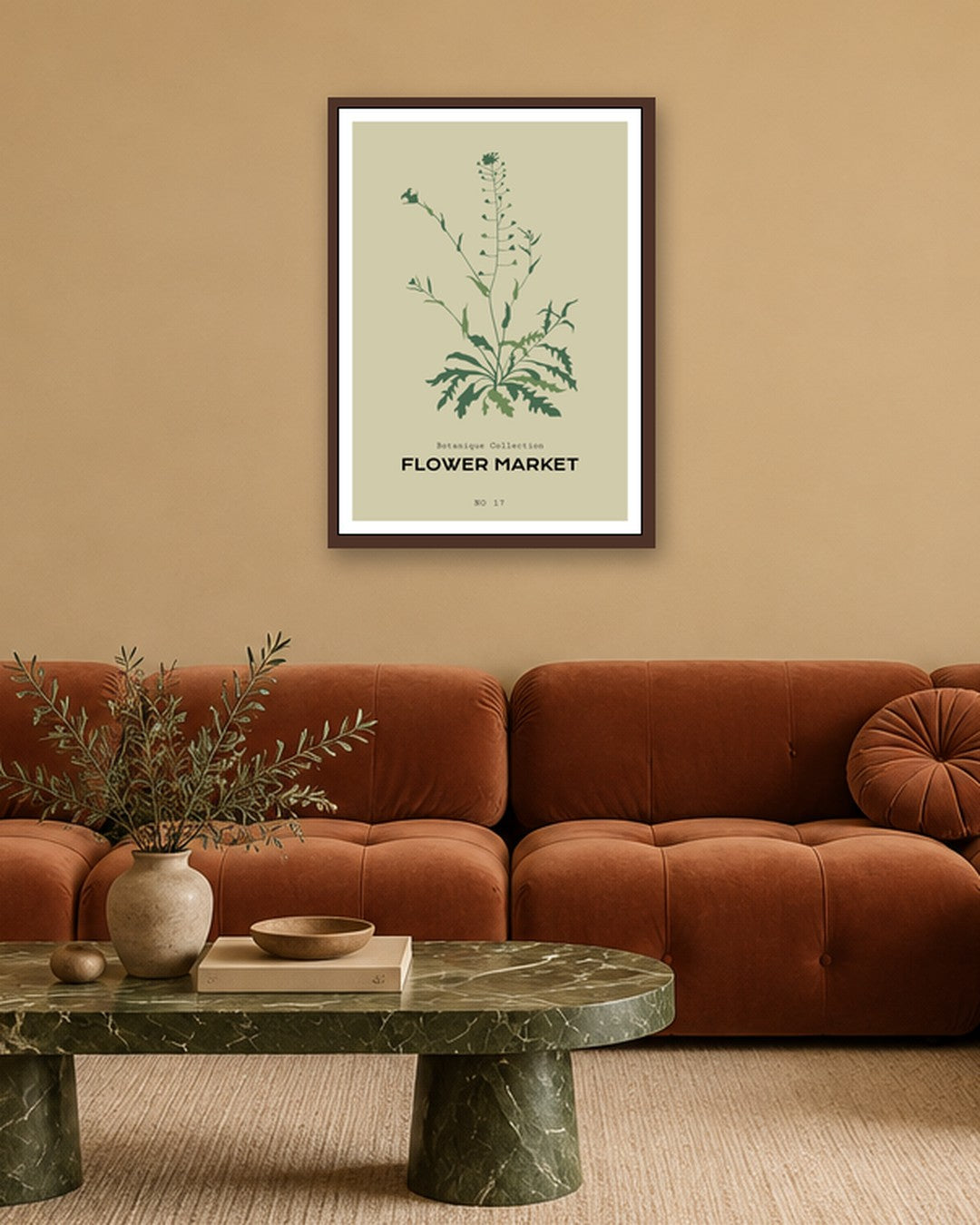 SENT Studio - Botanical Poster No. 8 - dark oak frame in a room
