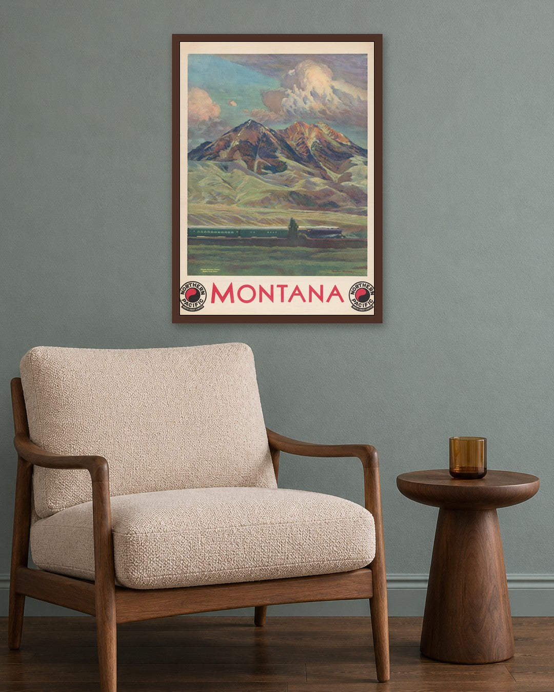 Northern Pacific - Montana (1920) - dark oak frame in a room