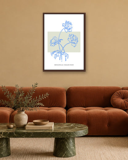 SENT Studio - Blooming Flowers Poster No. 51 - dark oak frame in a room