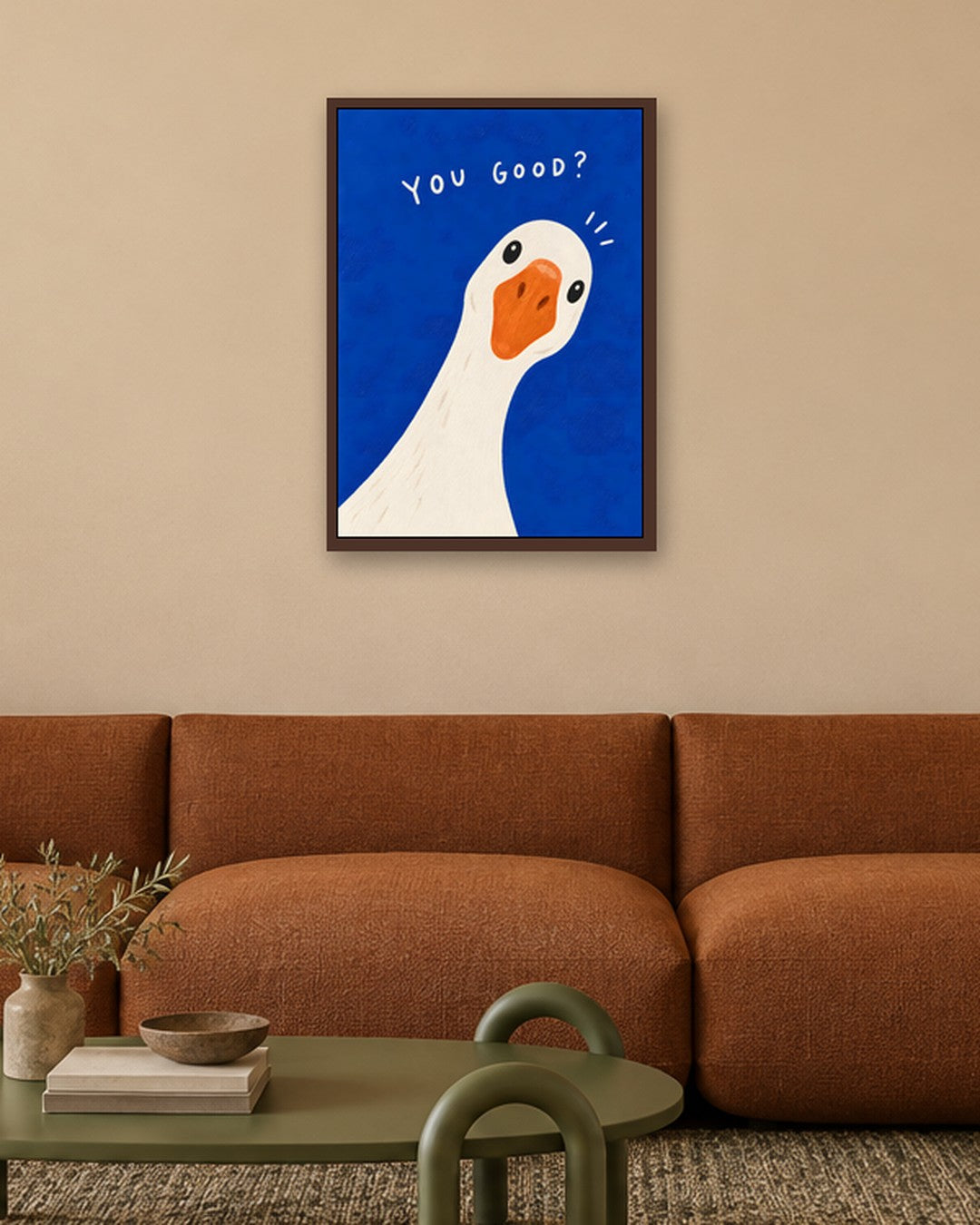 Paige Hilton - You Good? - dark oak frame in a room