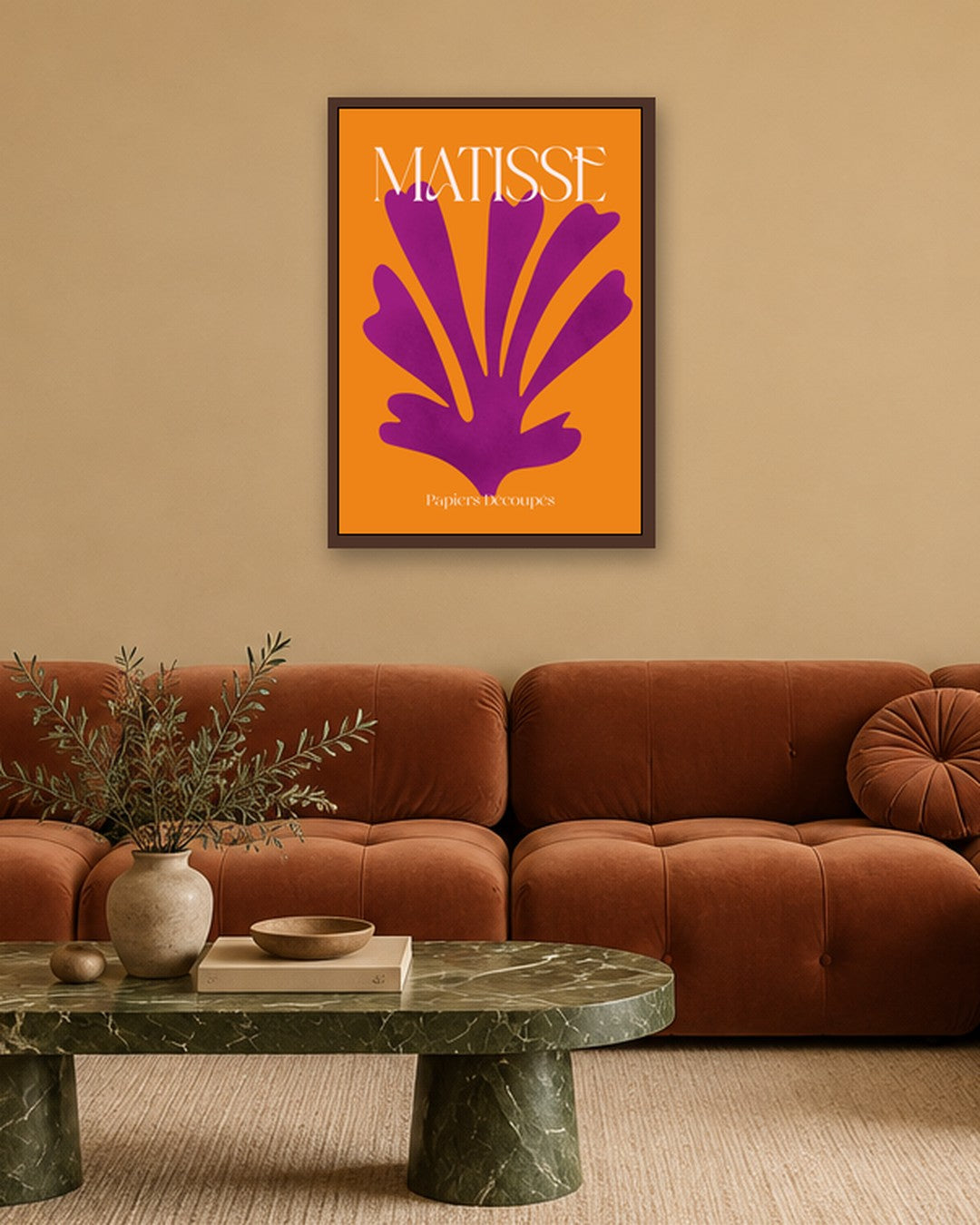 SENT Studio - Purple Fan Cut-out - dark oak frame in a room