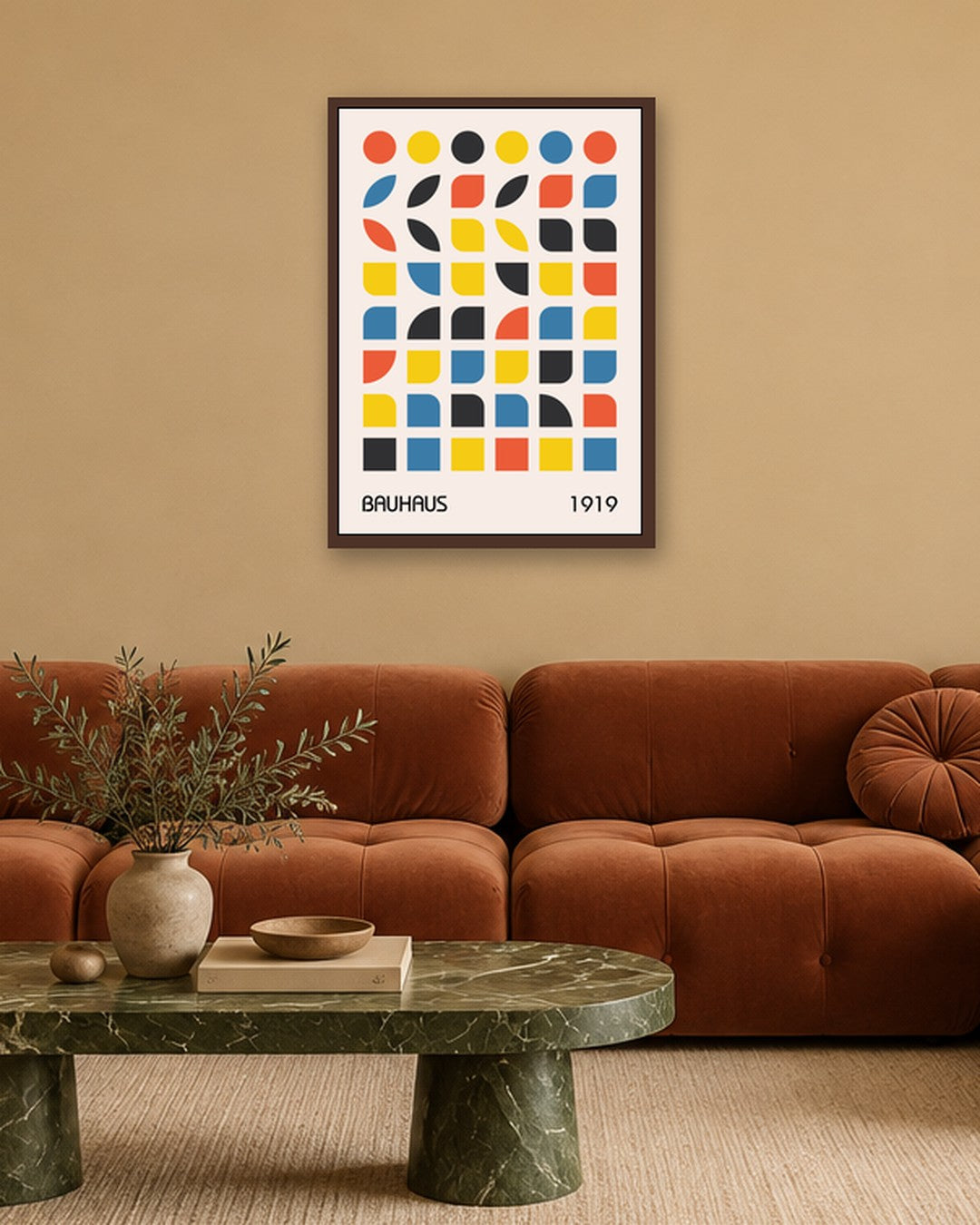 Bauhaus - Colour Grid - dark oak frame in a room