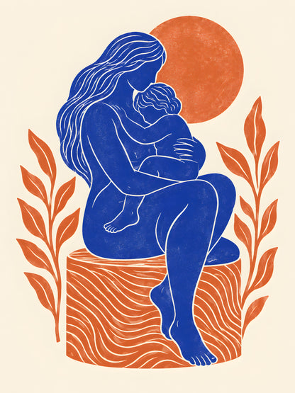 Yavr Johanssen - Linocut Embrace Beneath the Sun - original artwork