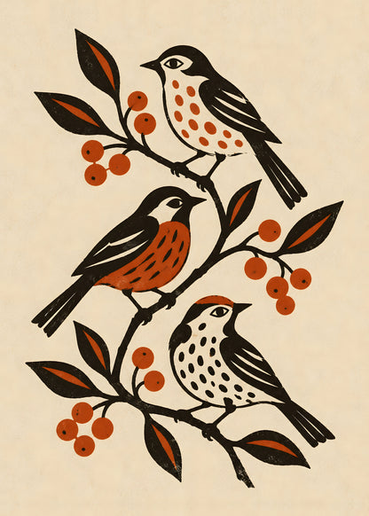 Elise Savoy - Folk Birds - original artwork