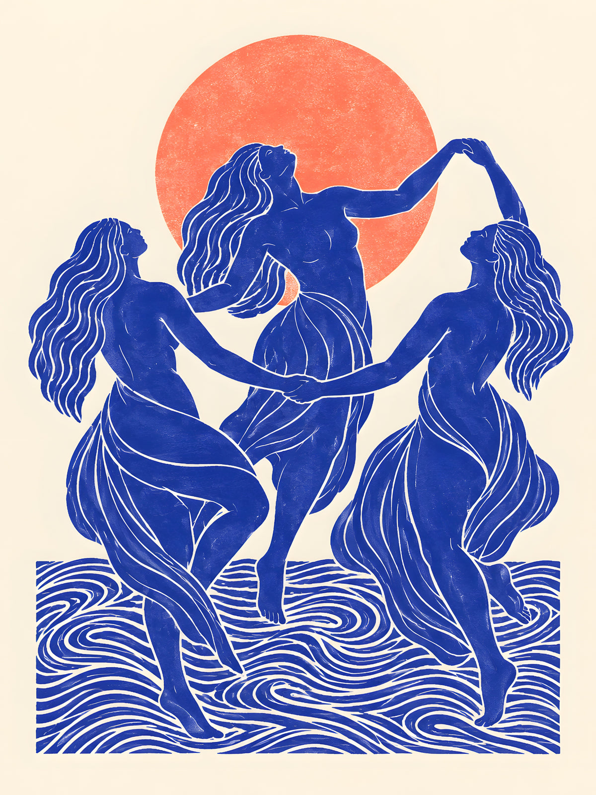 Yavr Johanssen - Indigo Dance Beneath the Coral Sun - original artwork