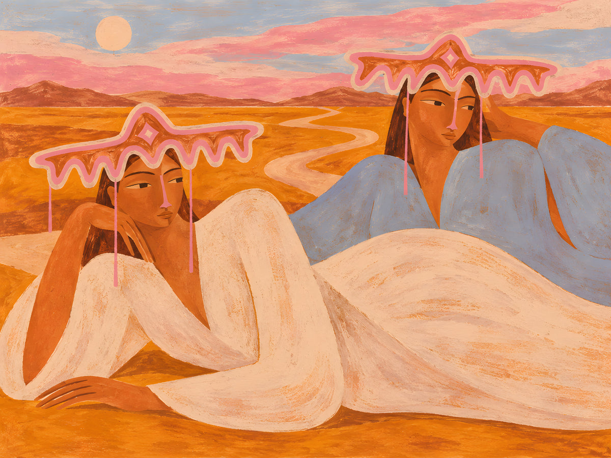 Larissa Warren - Reclining Figures in a Desert Landscape - original artwork