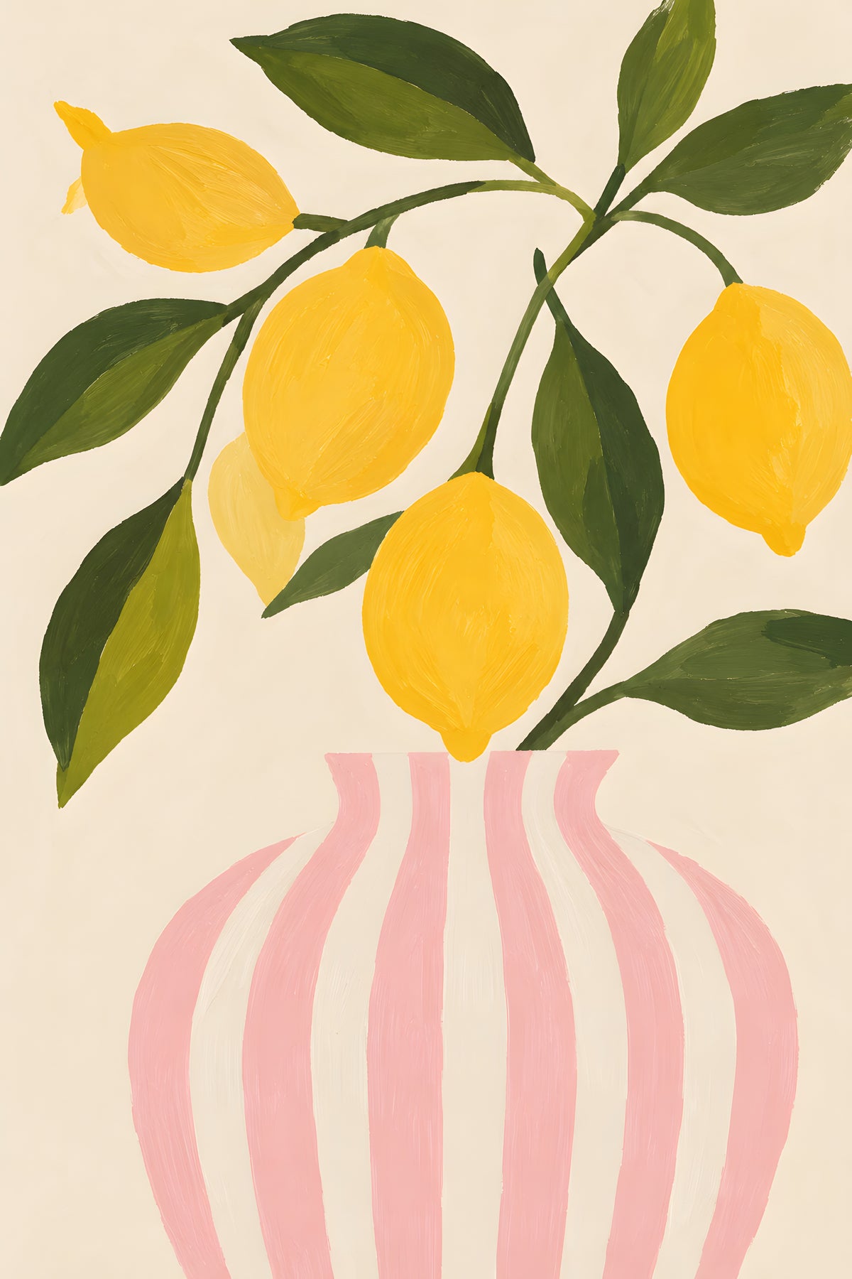 Ayla Heidenberg - Blush Lemon Vase - original artwork