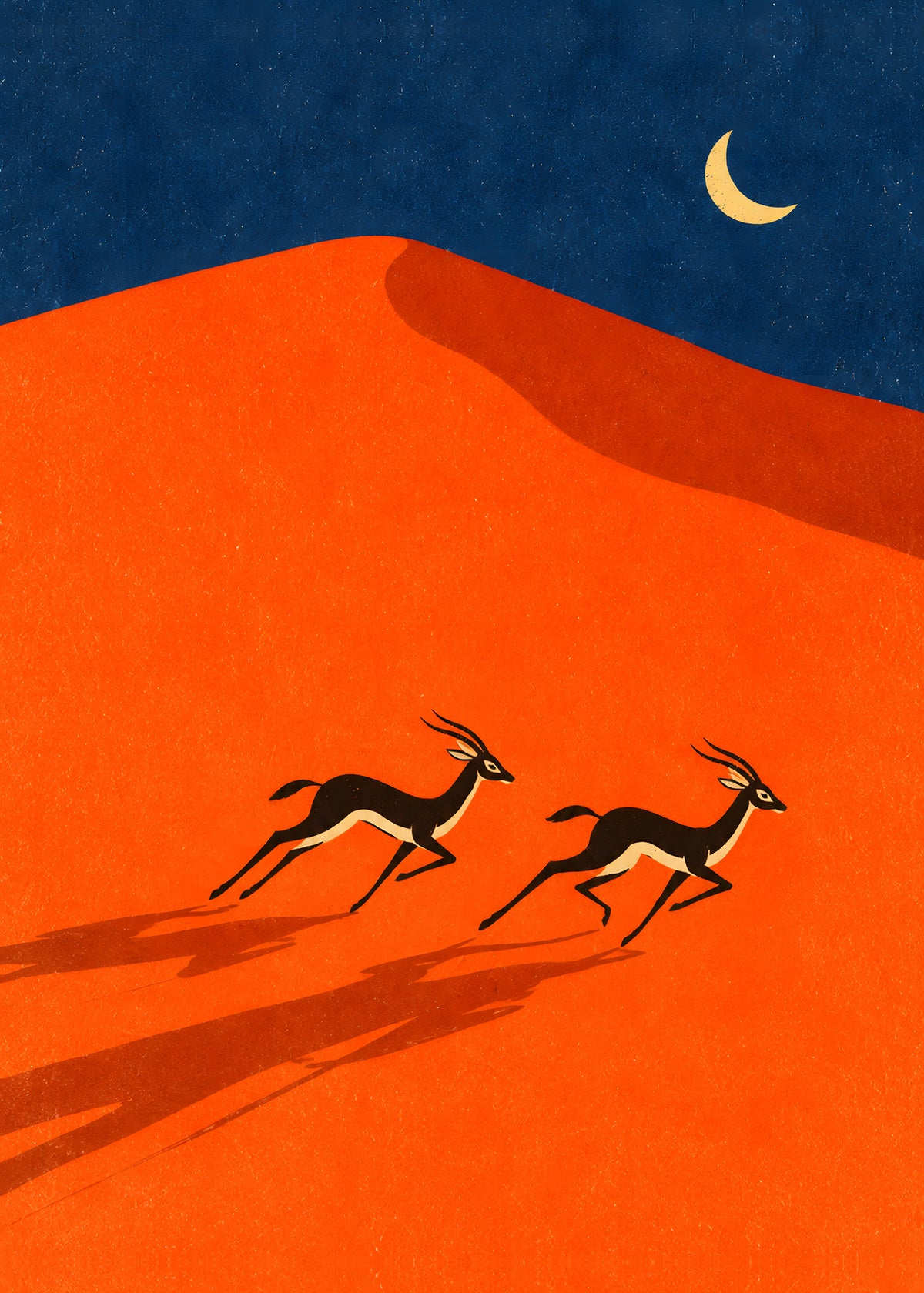 Elise Savoy - Gazelles in Desert - original artwork