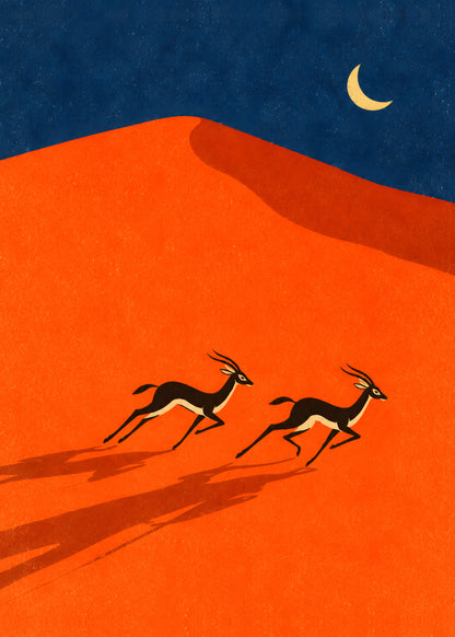 Elise Savoy - Gazelles in Desert - original artwork