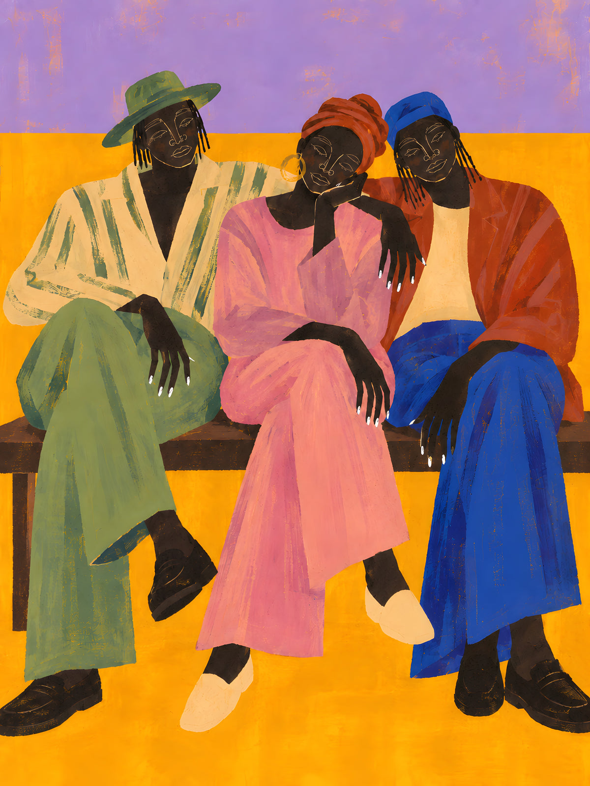 Elise Rowan - Three Friends - original artwork
