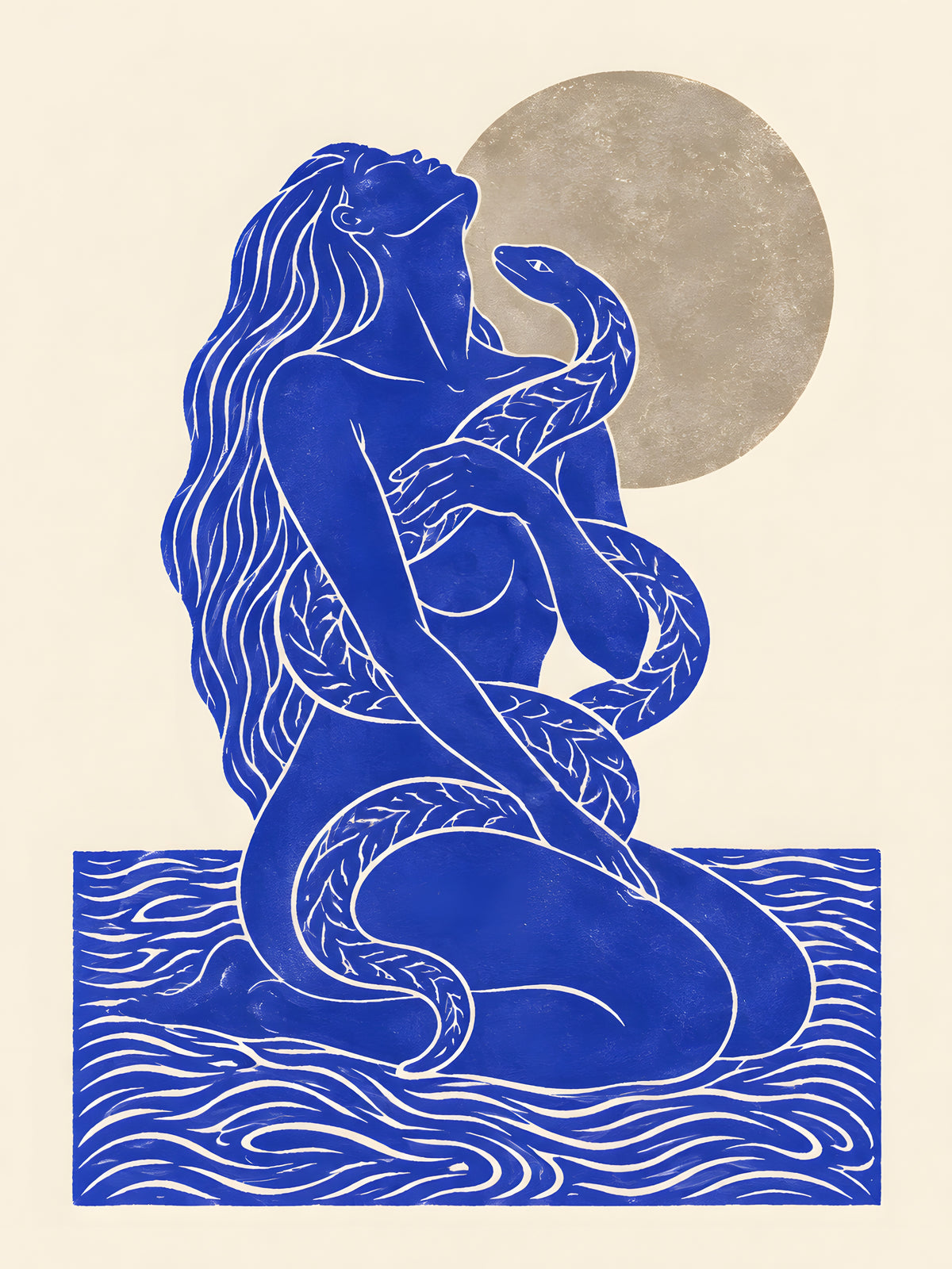 Yavr Johanssen - Moonlit Serpent Embrace - original artwork