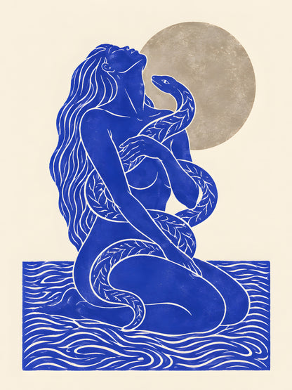 Yavr Johanssen - Moonlit Serpent Embrace - original artwork